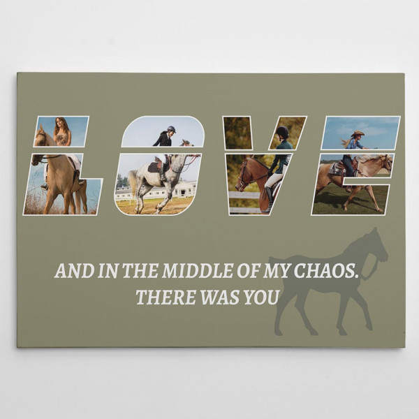 LOVE Horse Lover Custom Photo Canvas Gift