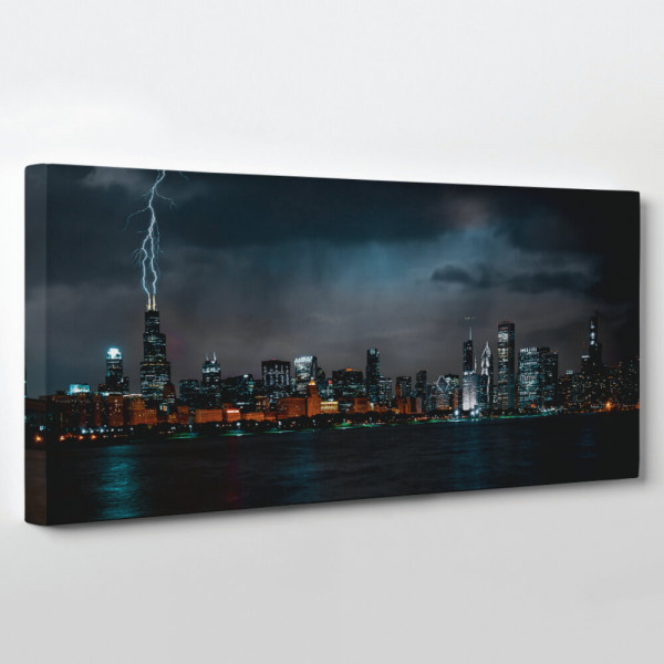 Chicago, Illinois Skyline Canvas Wall Art - Collection A