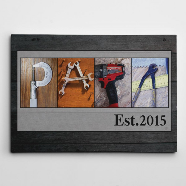 Papa Letter Canvas Art Established Sign