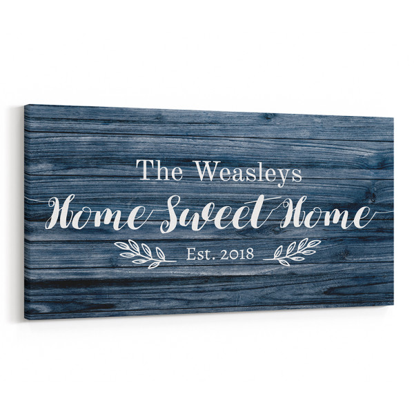 Home Sweet Home Family Name Custom Canvas Print