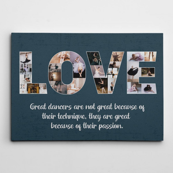 Love Dance Photo Collage Landscape Canvas Wall Art