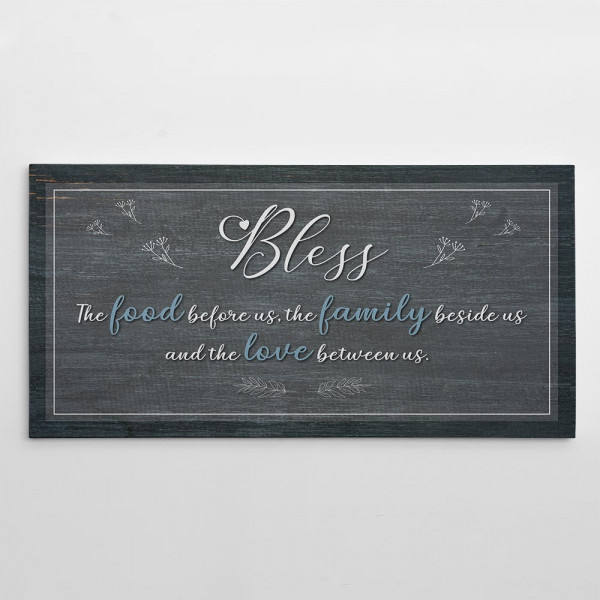 Bless The Food Before Us Wall Art Canvas Sign