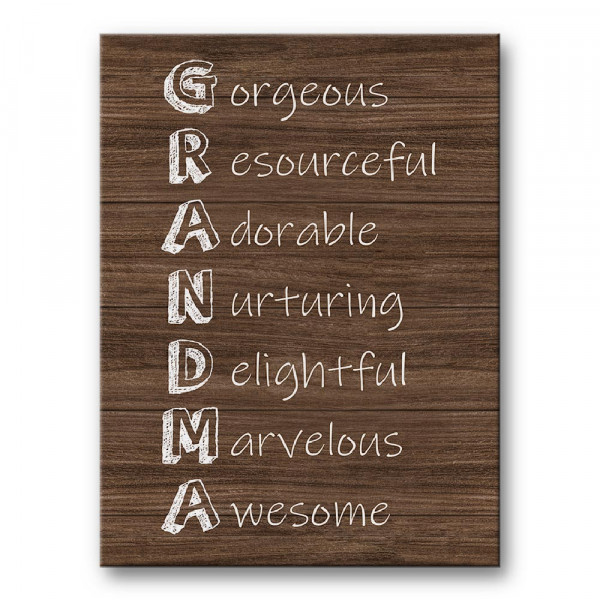 Grandma Acrostic Poem Canvas Print - Gift for Grandma