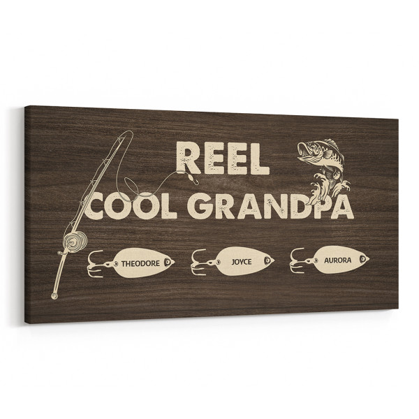 Reel Cool Grandpa Custom Canvas Print