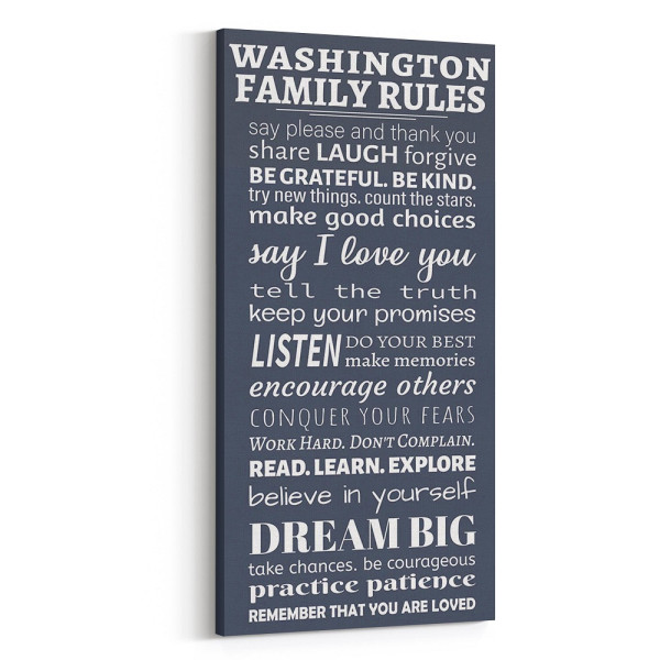 Family Rules Canvas Wall Art Say Please And Thank You 365Canvas