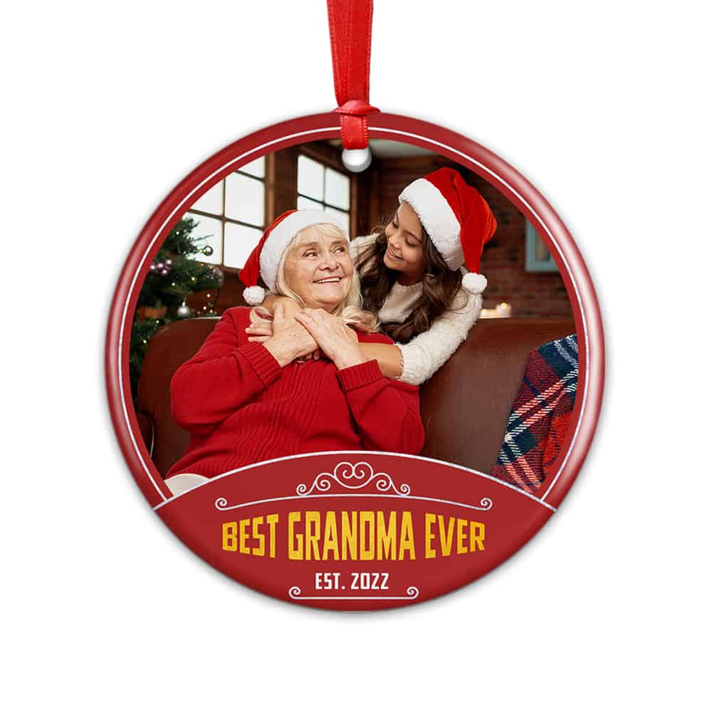 Best Grandma Ever Custom Photo Ornament 365Canvas