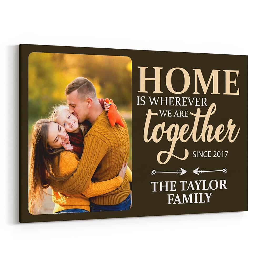 “Home is Wherever We Are Together” Custom Photo Canvas
