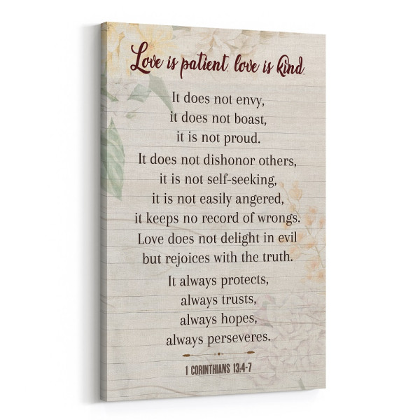 “Love is Patient, Love is Kind” Canvas Sign