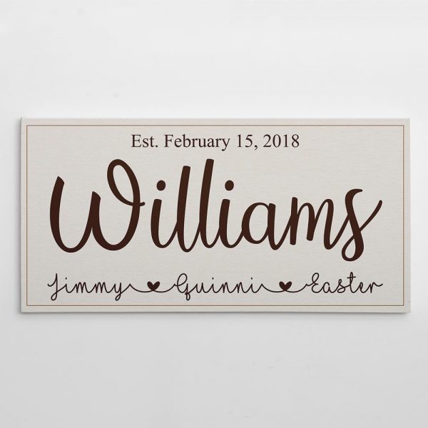 Family Established Sign Canvas Print