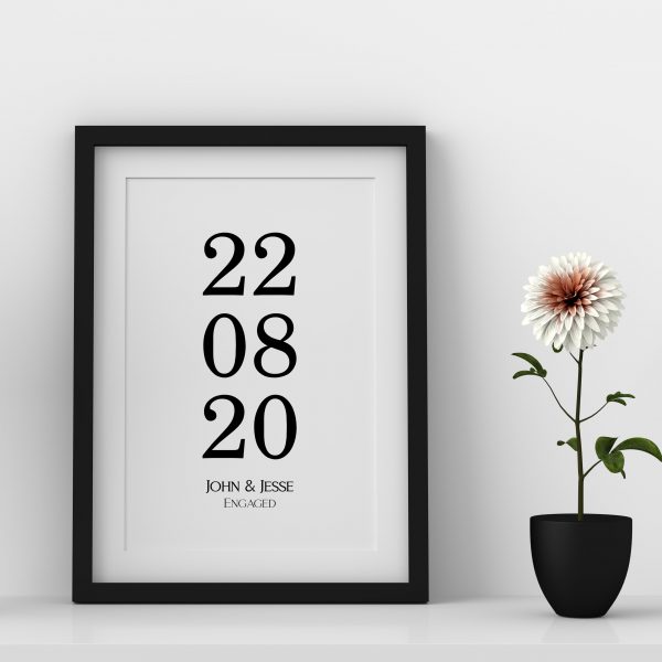 Custom Date And Name Framed Print