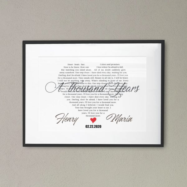Heart-Shaped Wedding Song Framed Matted Print