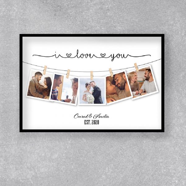I Love You Photo Collage Frame Print