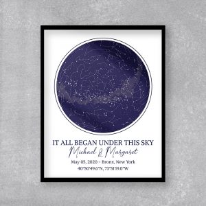 Custom Star Map It All Began Under This Sky Framed Print