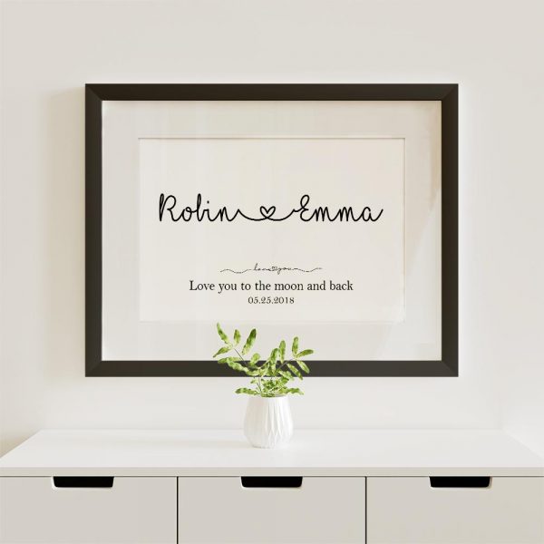 Love You To The Moon And Back Name Framed Print