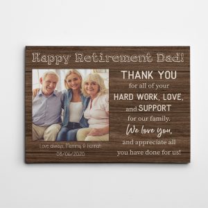 Personalized Happy Retirement Dad Canvas Print