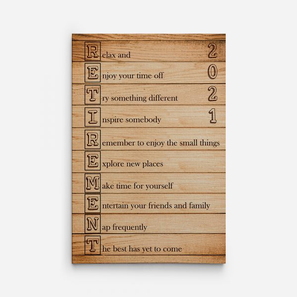 Retirement Acrostic Poem Canvas Sign