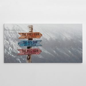 The First Day, The Yes Day, The Best Day Street Sign Canvas