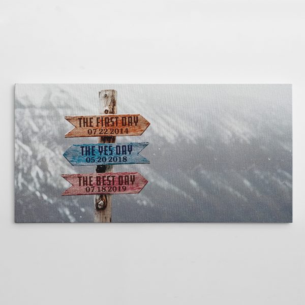 The First Day, The Yes Day, The Best Day Street Sign Canvas