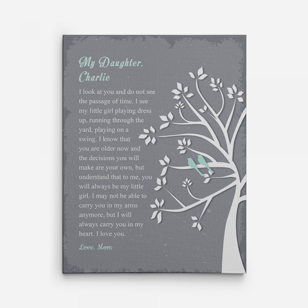 To My Daughter Canvas: A Poem of Love and Memories