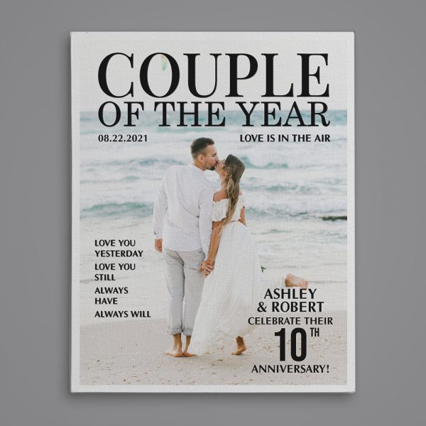 10th Anniversary Couple of the Year Magazine Cover Custom Canvas