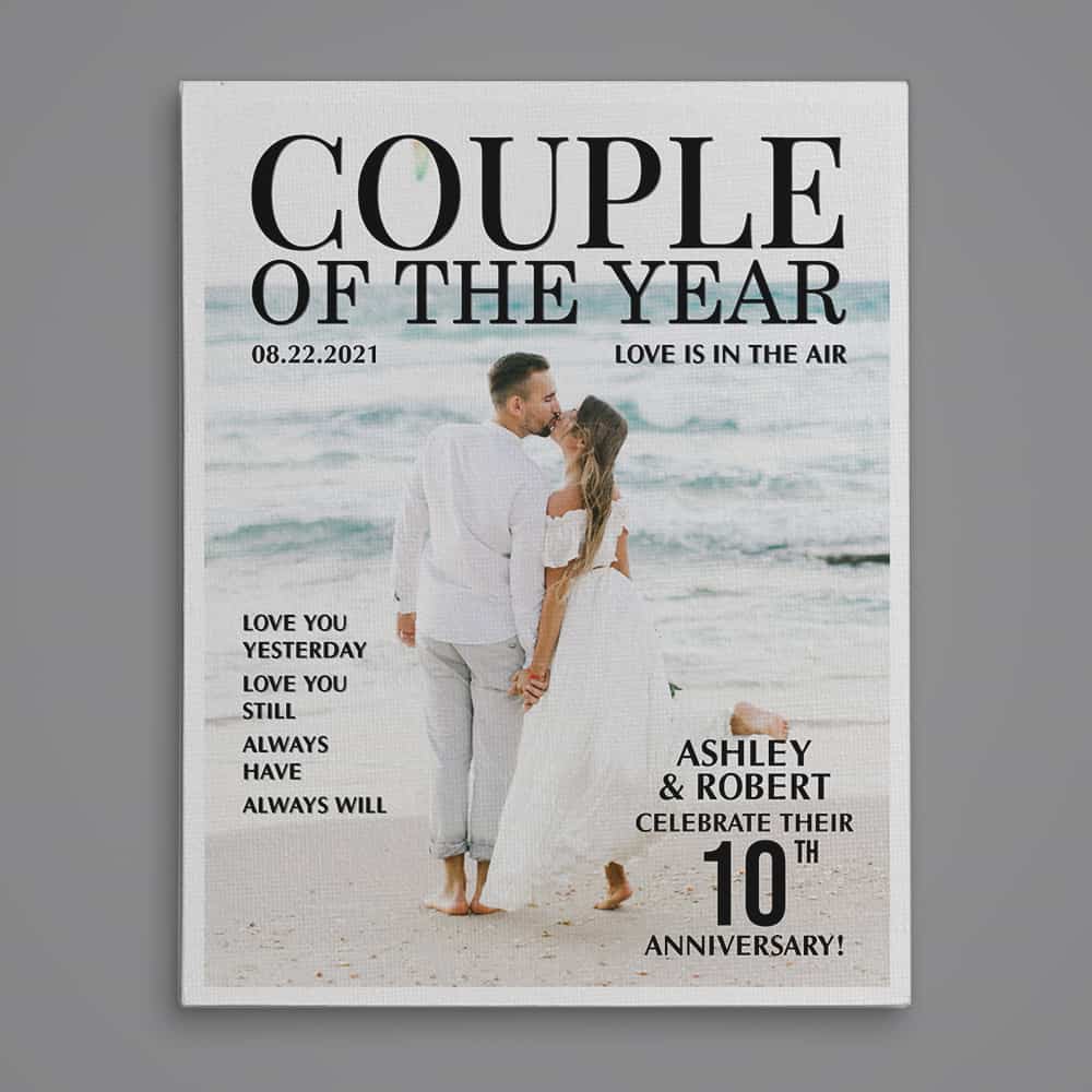 10th Anniversary Couple of the Year Magazine Cover Custom Canvas
