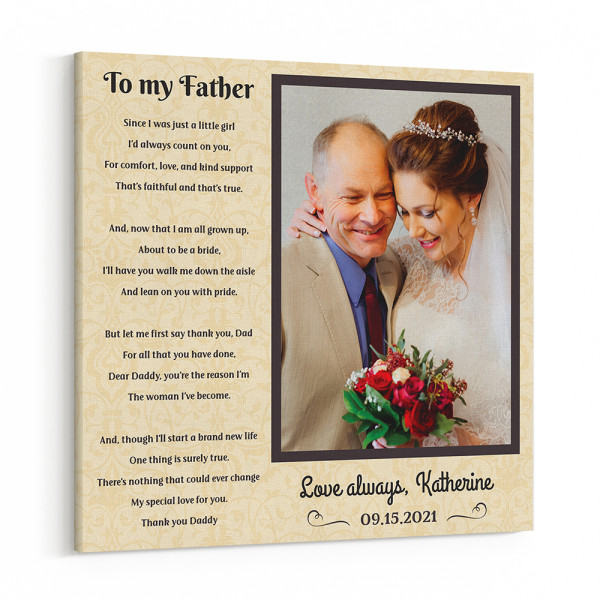 “To My Father, Mother of Mine” Poem Photo Canvas Print