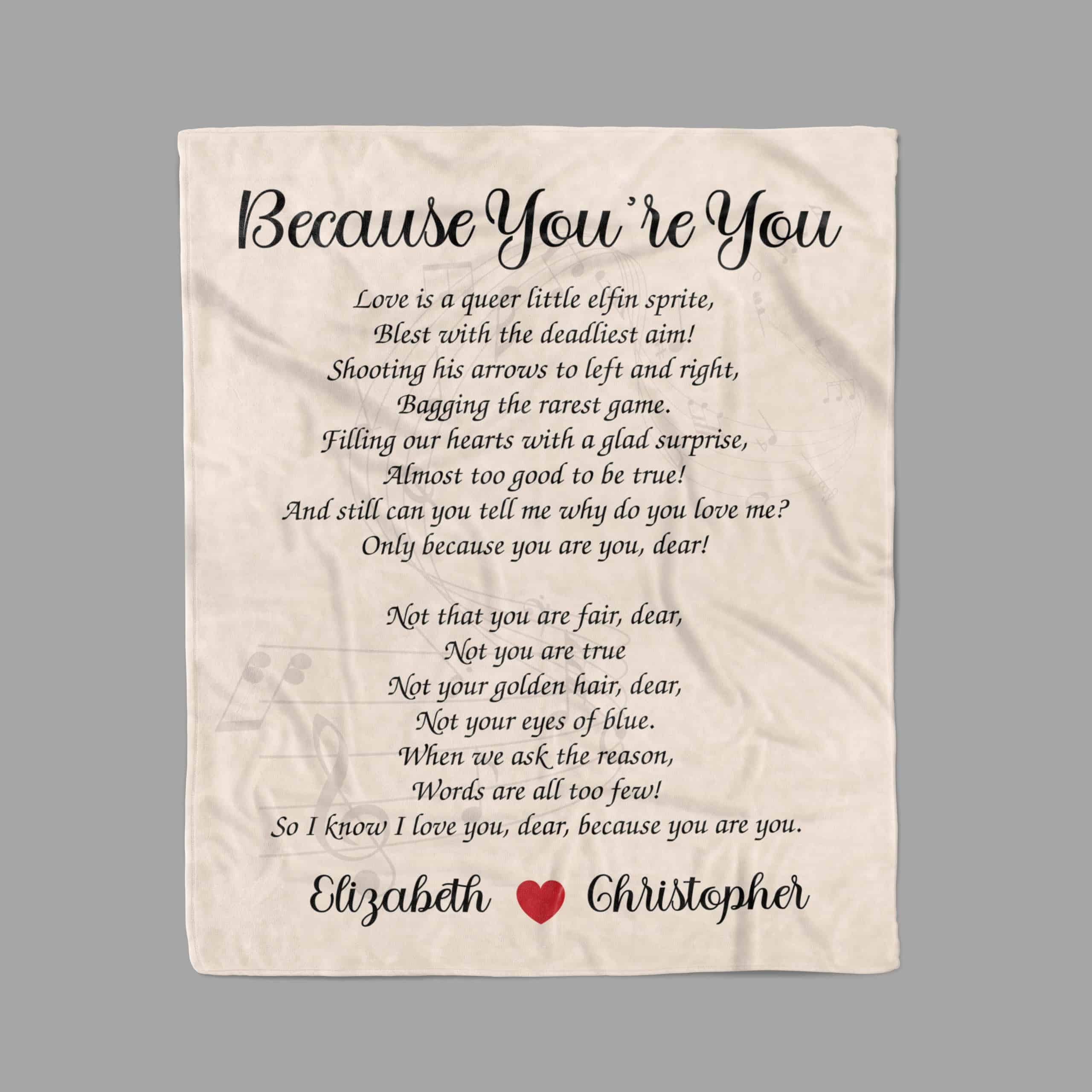 Personalized Wedding Song Lyrics Blanket 365Canvas