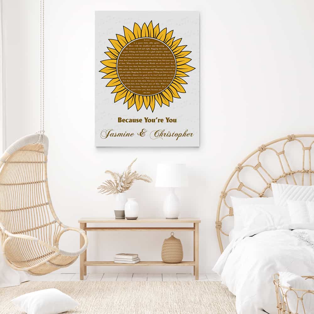 Song Lyrics Sunflower Custom Canvas Print 365Canvas