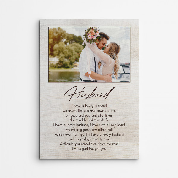Husband Custom Photo Canvas Print