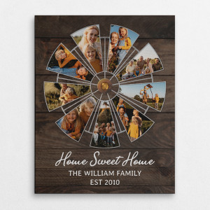 Personalized Family Pictures Windmill Canvas Print