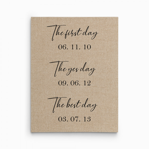 The First Day The Yes Day The Best Day Custom Canvas Print