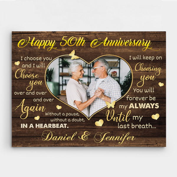 “I Choose You” 50th Anniversary Canvas Print