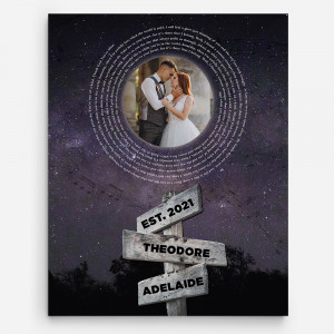 Spiral Song Lyrics and Street Sign Custom Photo Canvas Print