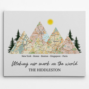 Making Our Mark on the World Custom Map Canvas Print