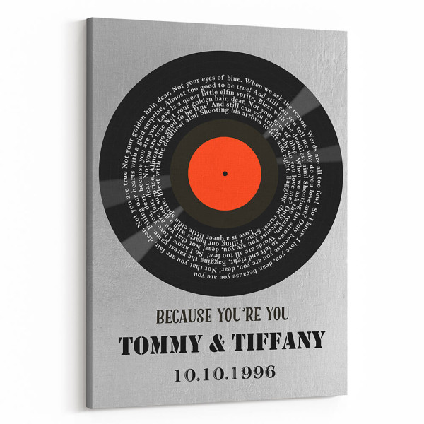 Anniversary Spiral Song Lyrics Canvas - Vinyl Record Design