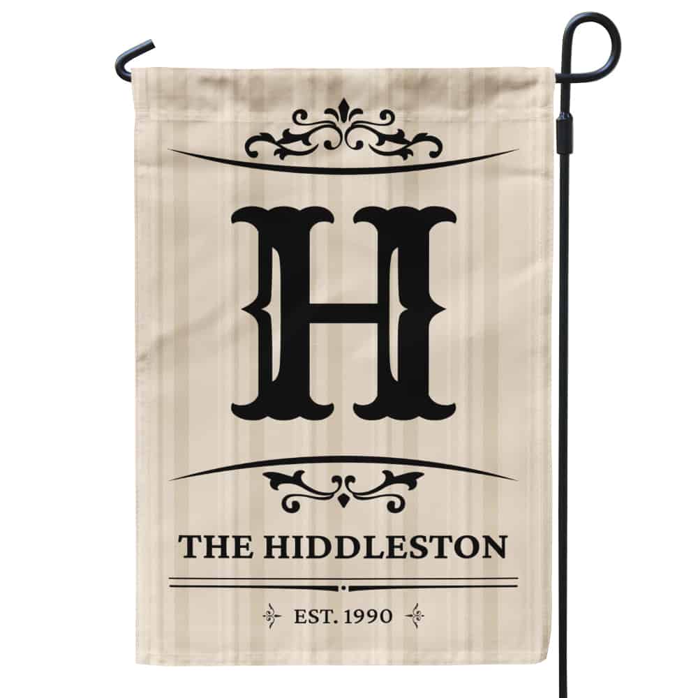 Elegant Personalized Monogram Garden Flag 365Canvas