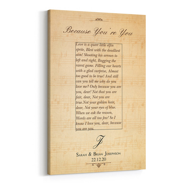 Custom Song Lyrics with Sheet Music Background Canvas