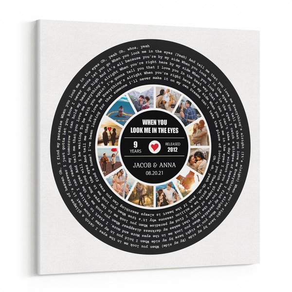 9th Anniversary Song Lyrics Cassette Tape Canvas Print