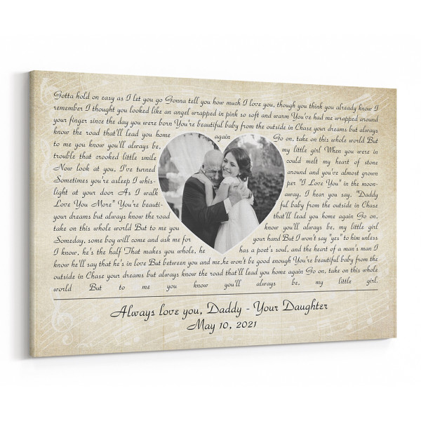 Always Love You, Daddy - Your Daughter Song Lyrics Canvas Print