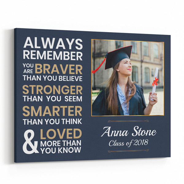Always Remember You Are Braver Than You Believe Photo Canvas Print