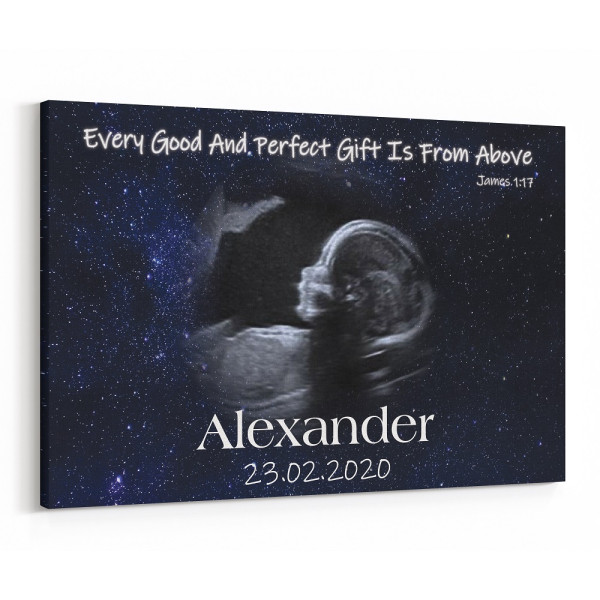 Every Good And Perfect Gift Is From Above Baby Photo Canvas Print