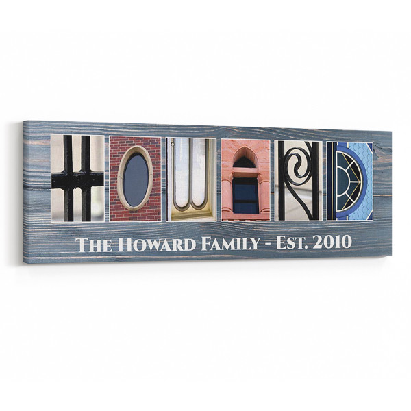 Family Name Signs Letter Art Canvas Print