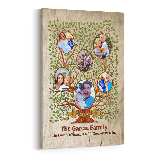 Family Tree Custom Photo Canvas - 6 Photos