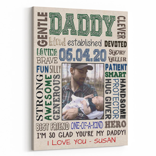 First Father's Day Custom Photo Subway Art