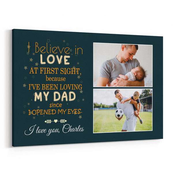 “I Believe in Love at First Sight” Custom Photo Canvas