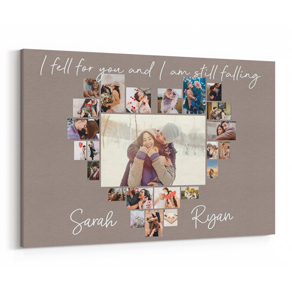 I Fell For You And I Am Still Falling Custom Photo Collage Canvas Print
