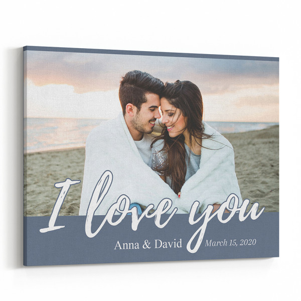 I Love You Custom Photo Canvas Print