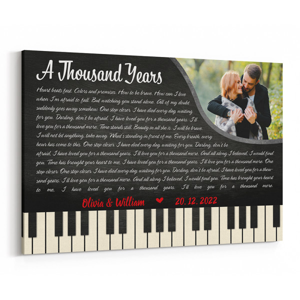 Personalized Piano Song Lyrics Canvas Print 365Canvas