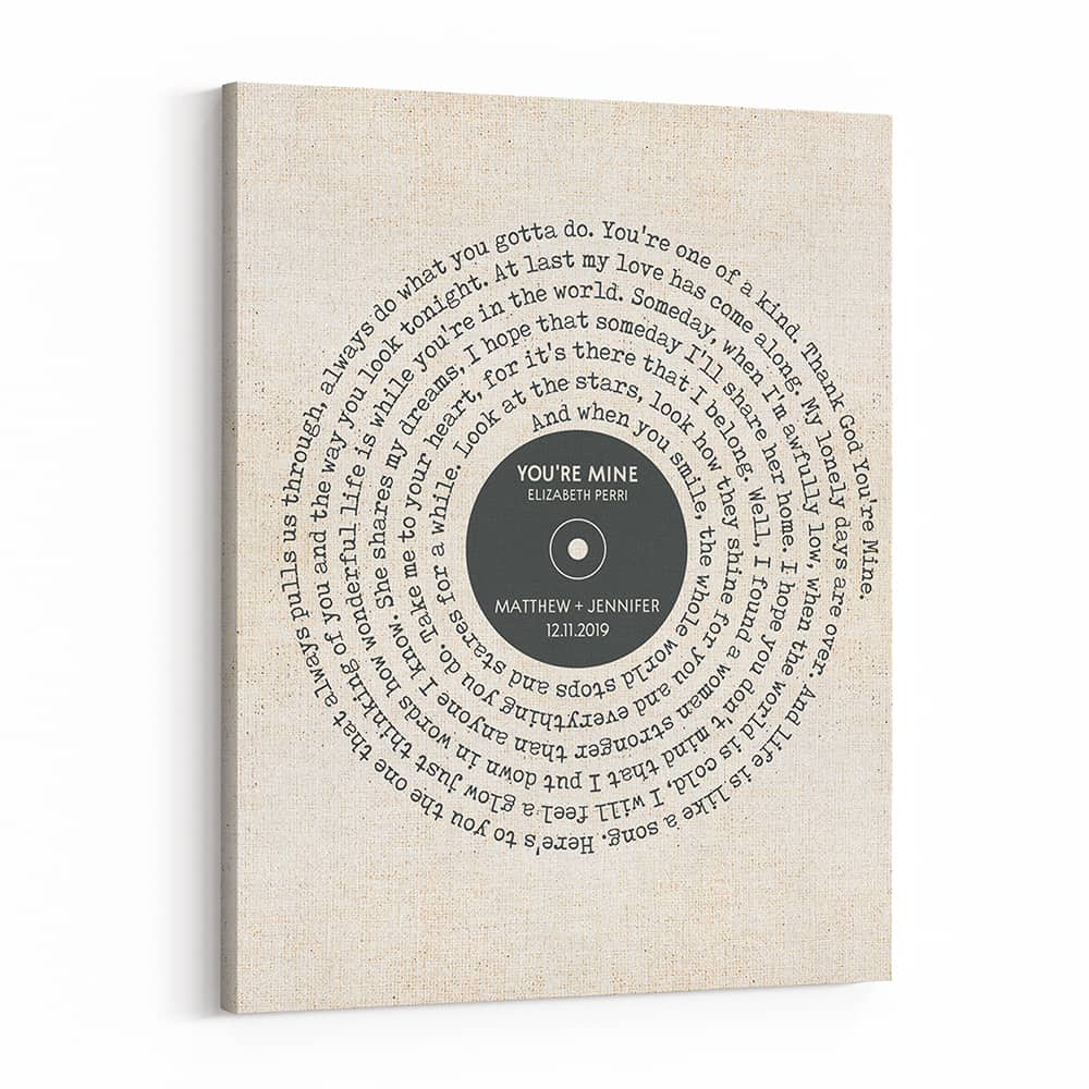 Personalized Vintage Spiral Song Lyrics Canvas Print 365Canvas