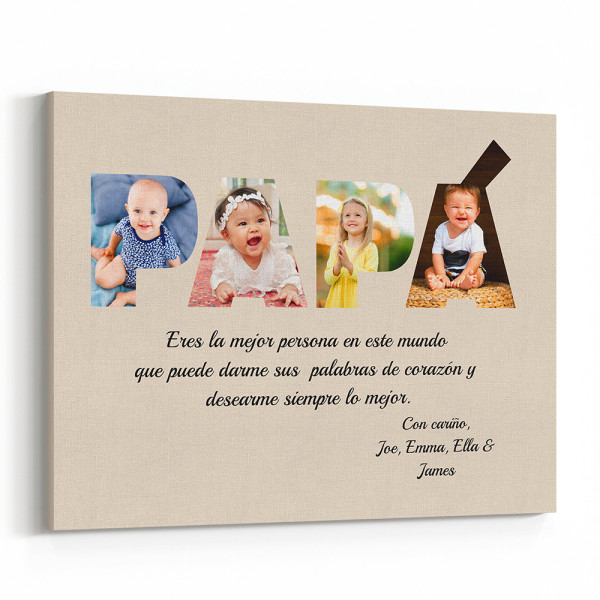 Spanish Papá Custom Canvas Print